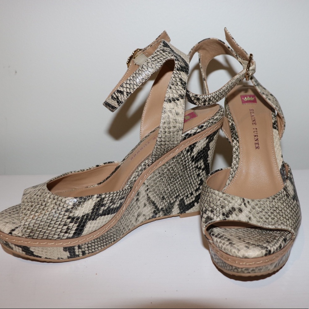 Snake skin wedges